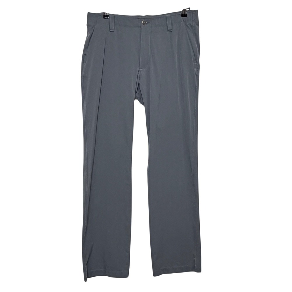 Under Armour Pants Mens Measures 35X32 Tag 36/32 Gray Loose Fit Golf Performance